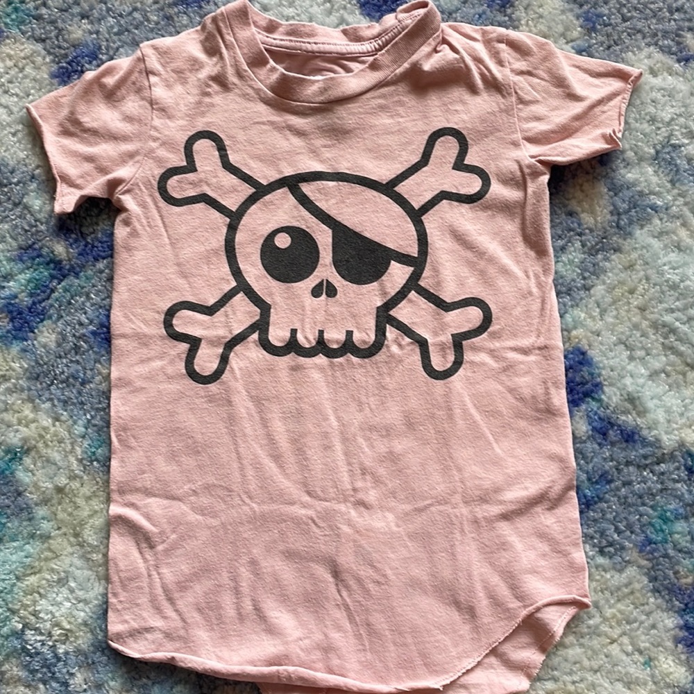 Nununu 12-18 months skull pirate pink shirt